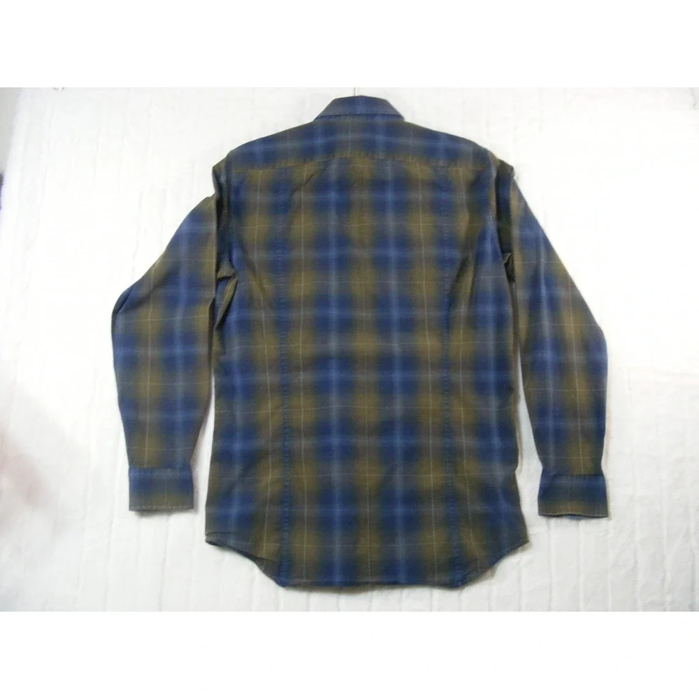 Banana Republic Button Down Mens Medium Tall Blue Plaid Excellent Slim Fit Shirt